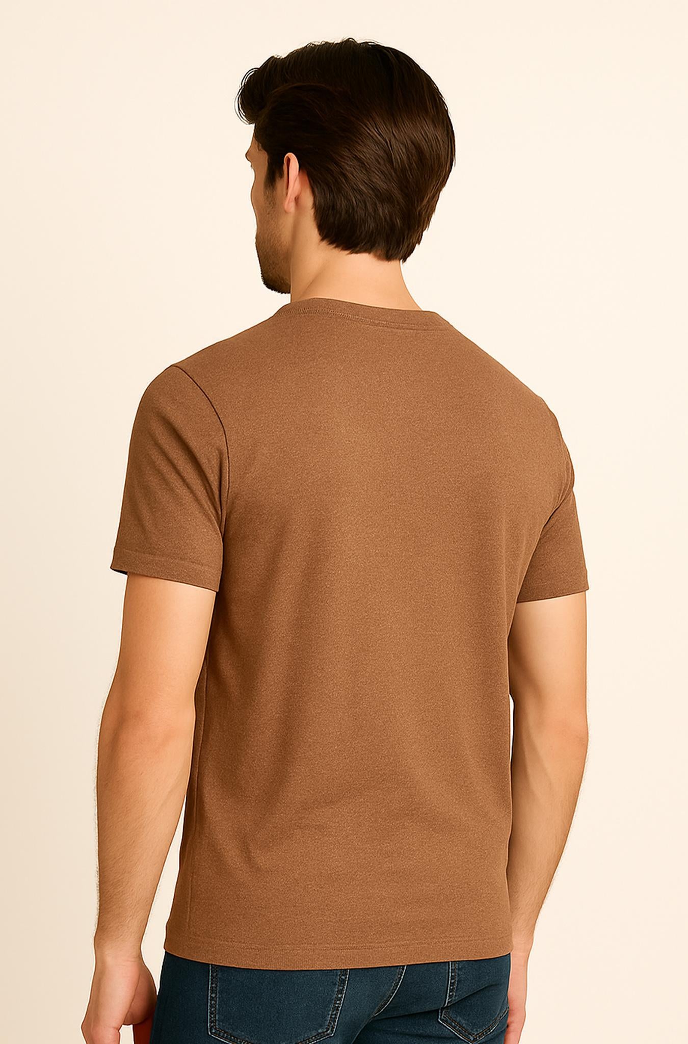 Tropical Escape Brown Printed T-Shirt for Men