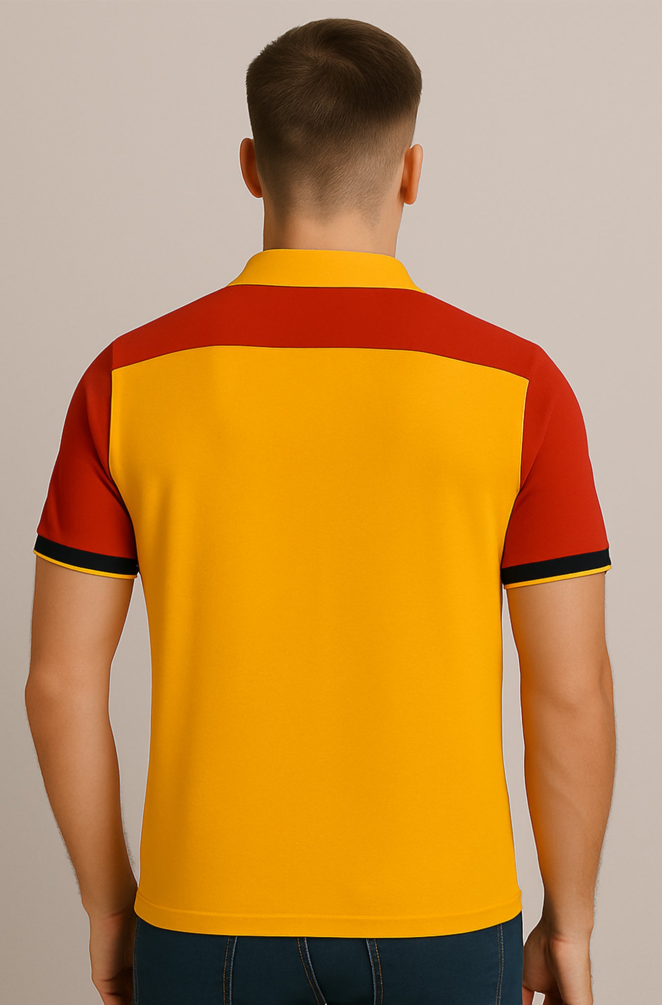 Bold Contrast Polo Shirt for Men