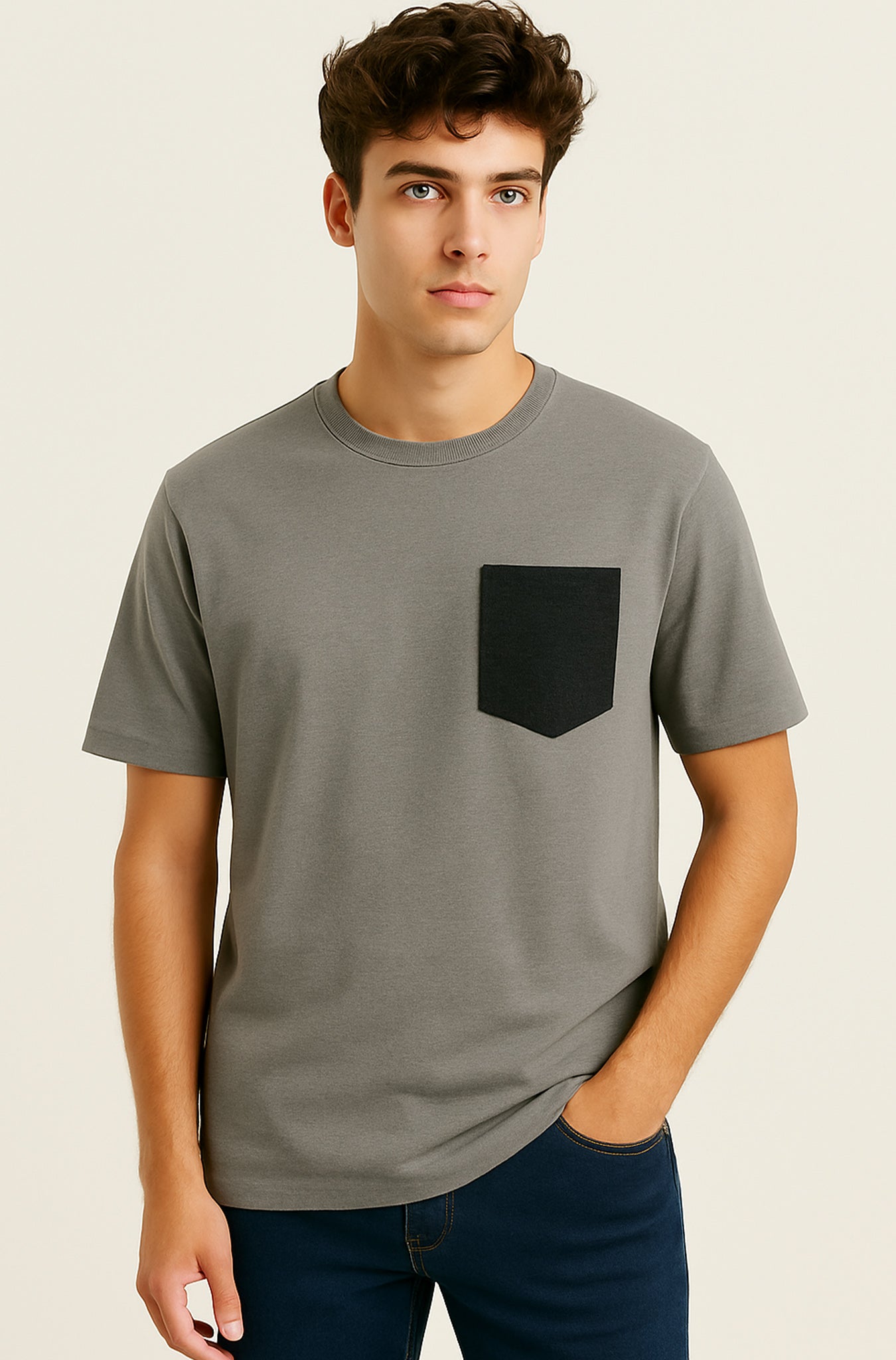 Men's T-Shirt with Contrast Pocket