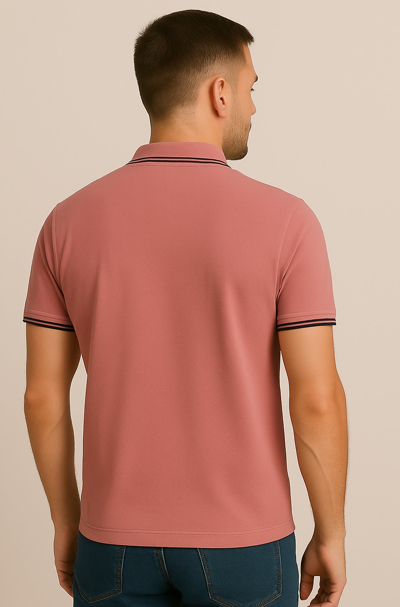 Dusty Rose Cotton Polo Shirt