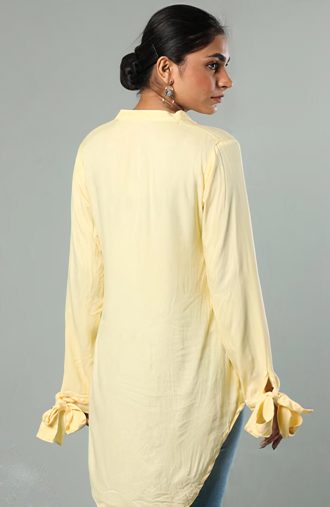 Buttercream Bow-Tie Sleeve Tunic