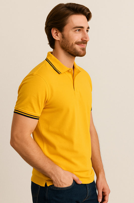 Yellow Cotton Polo Shirt