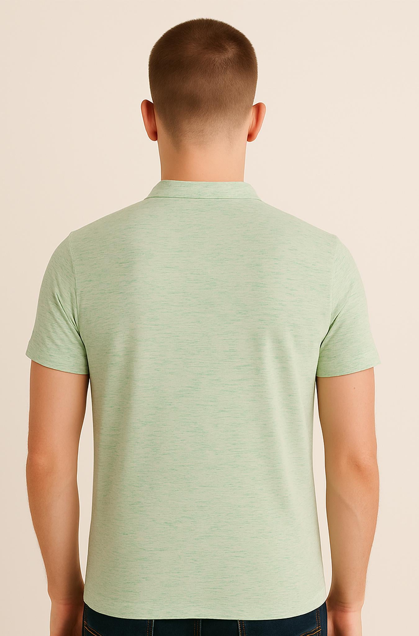 Soft Mint Melange Henley T-Shirt