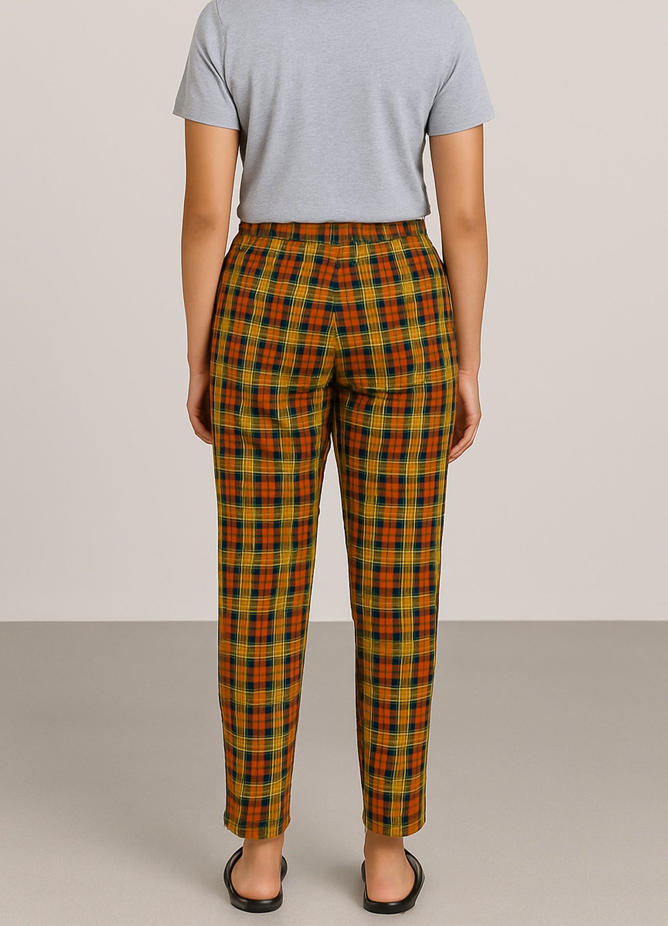 Checkered Cotton Trousers