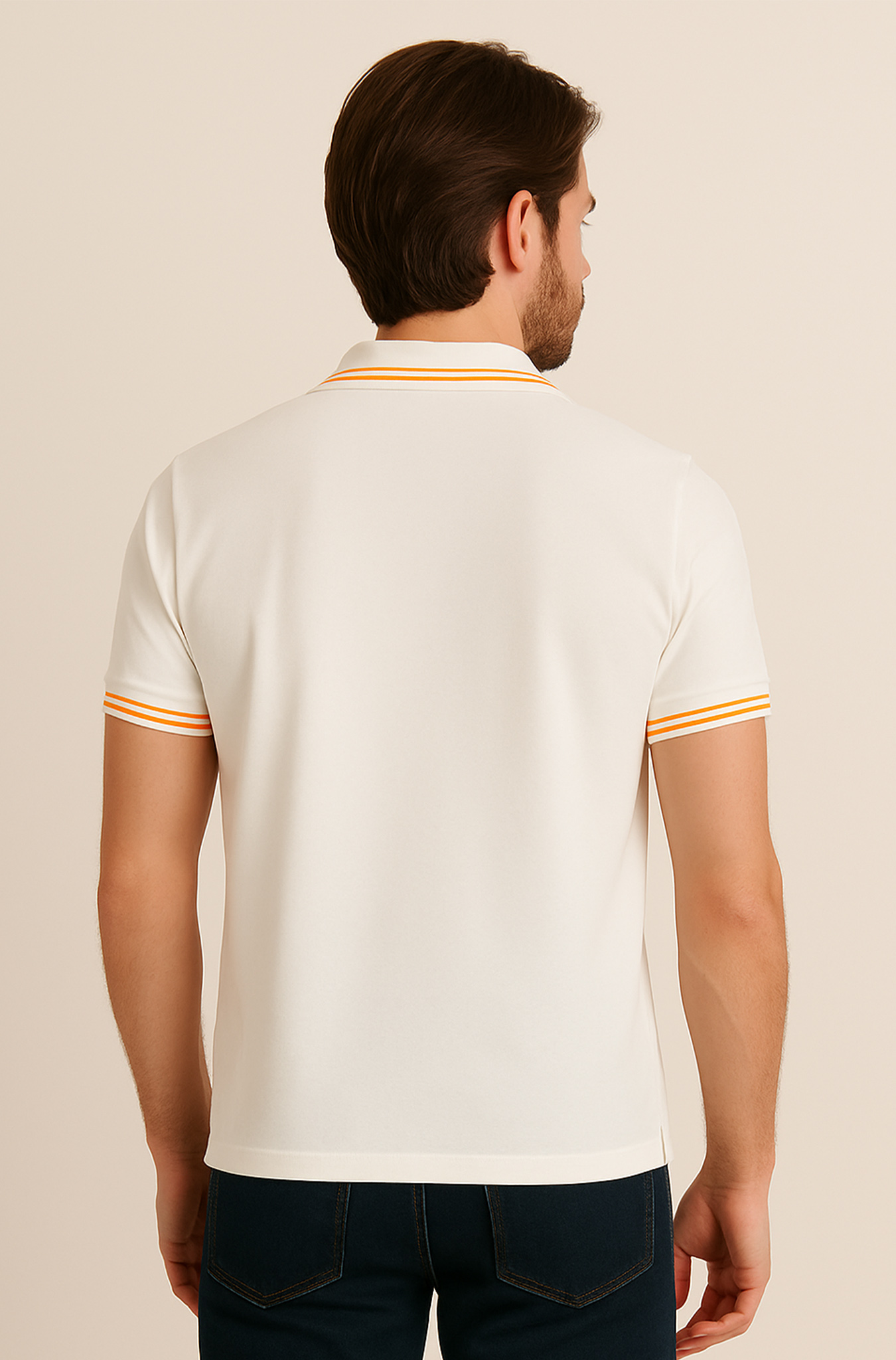 White Crisp Contrast Polo Shirt