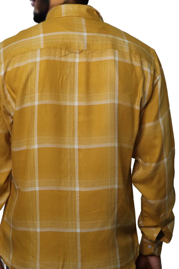 YELLOW CHECKED BUTTON DOWN SHIRT