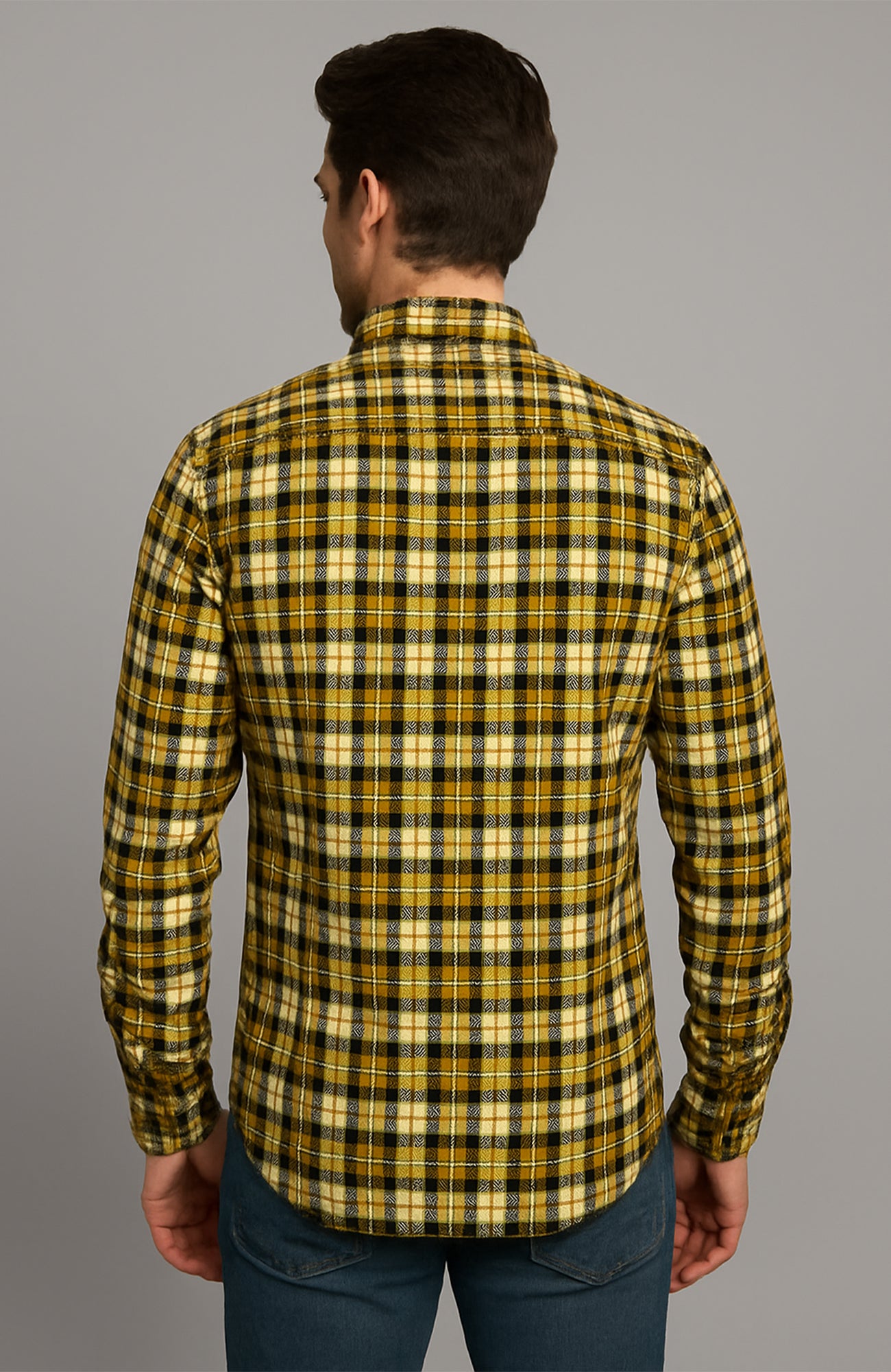 Golden Mustard Cotton Shirt – Casual Long Sleeve Button-Down