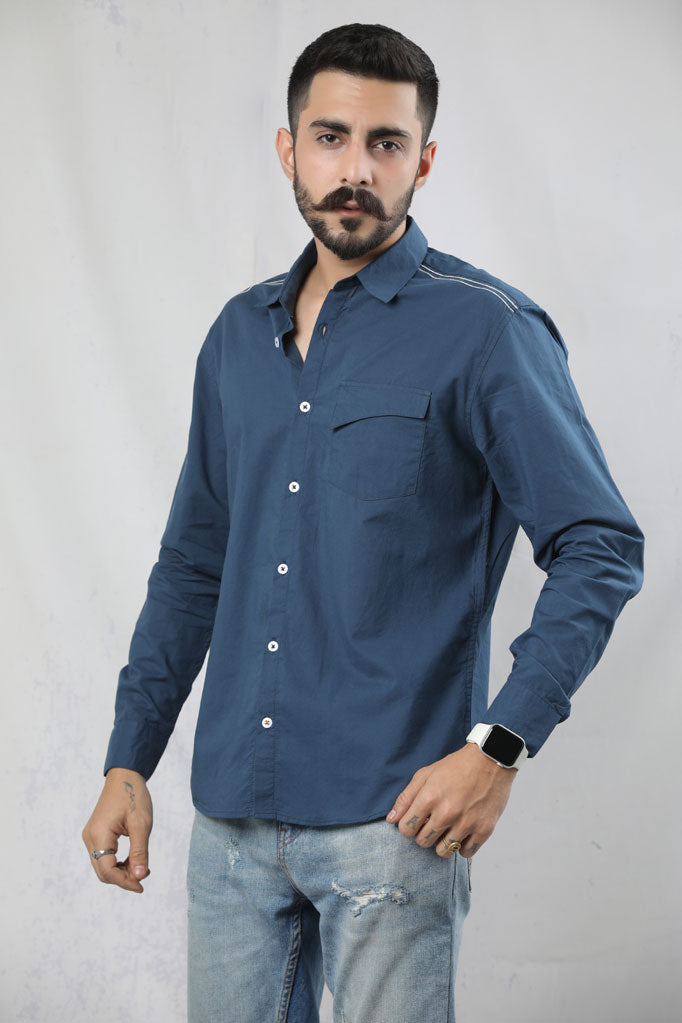 ONE POCKET BUTTON DOWN CASUAL SHIRT