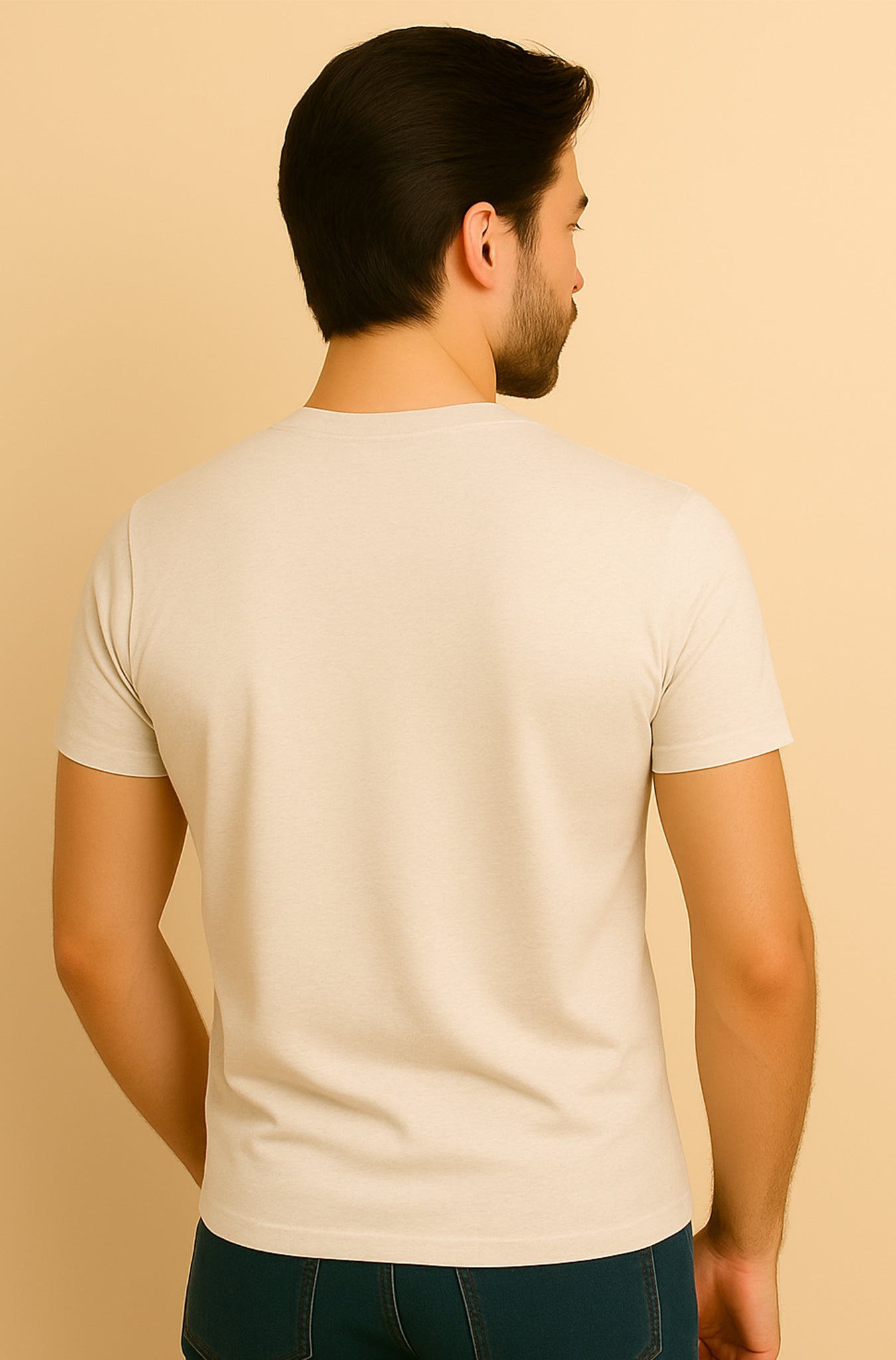 Motivational Quote Printed Beige T-Shirt for Men