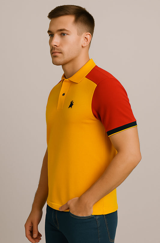 Bold Contrast Polo Shirt for Men