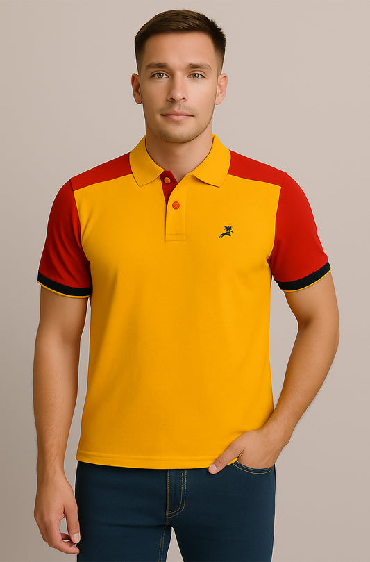 Bold Contrast Polo Shirt for Men