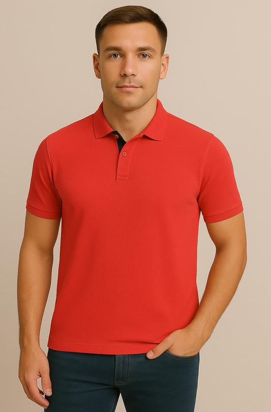 Bold Red Men's Polo Shirt
