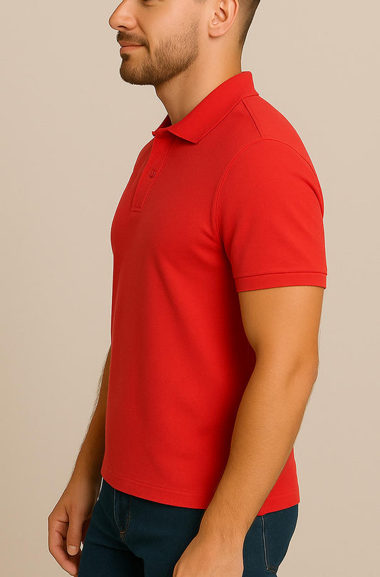 Bold Red Men's Polo Shirt