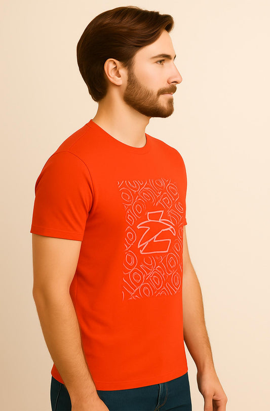 Red Graphic Crew Neck T-shirt