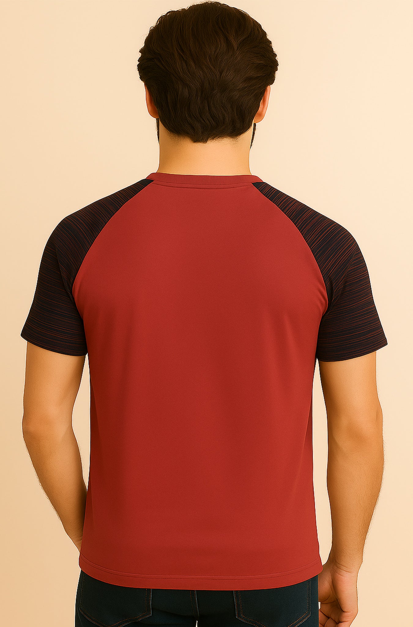 Contrast Sleeve Crew Neck T-Shirt