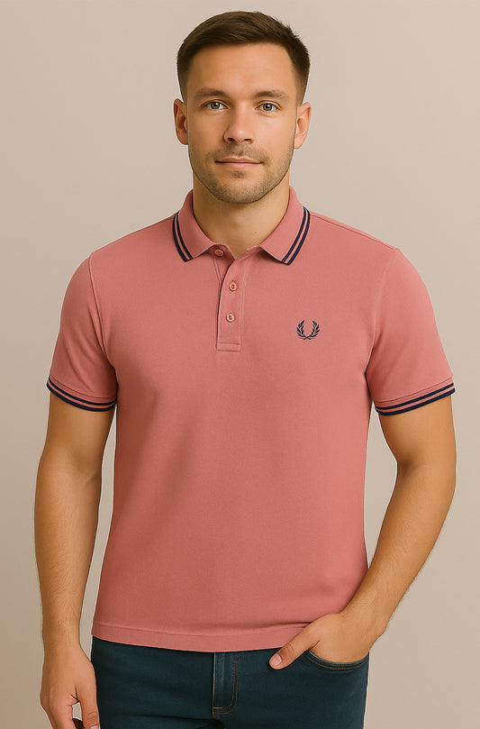 Dusty Rose Cotton Polo Shirt