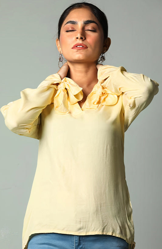 Buttercream Bow-Tie Sleeve Tunic
