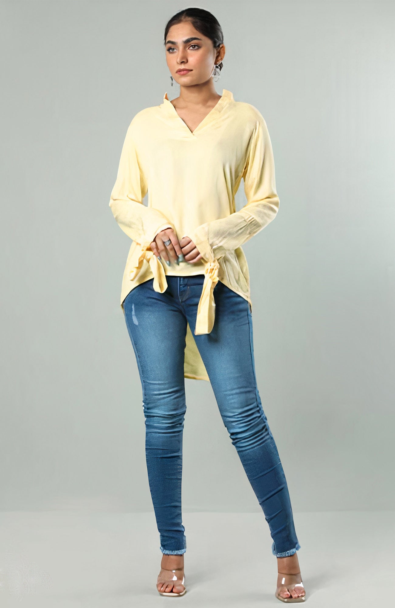 Buttercream Bow-Tie Sleeve Tunic