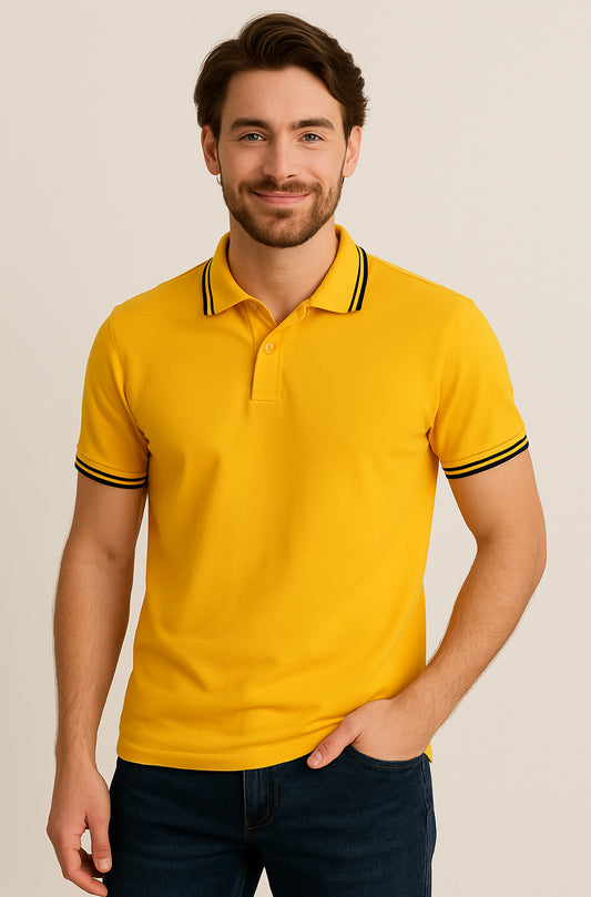Yellow Cotton Polo Shirt