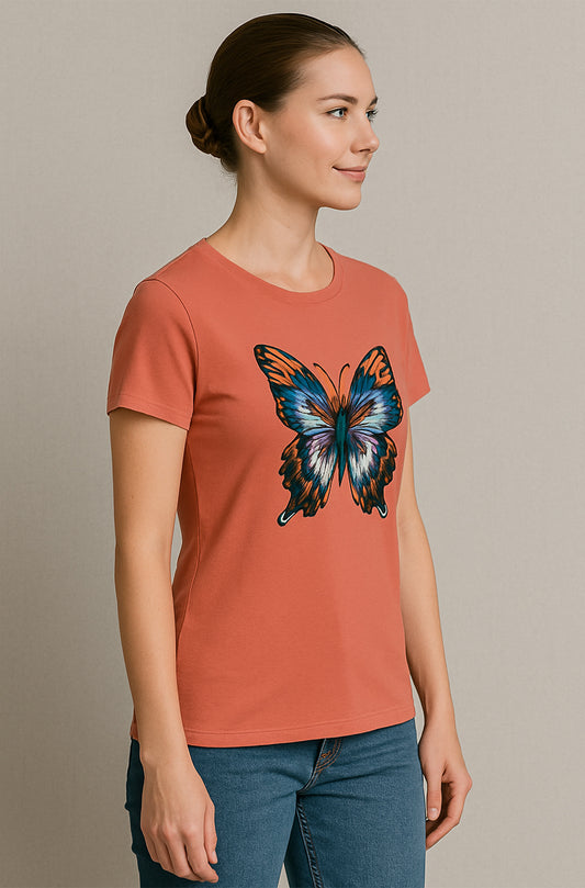Women's Rust Butterfly Graphic Tee