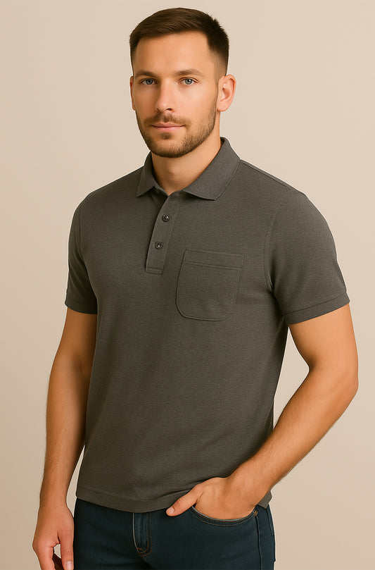 Charcoal Grey Essential Polo Shirt