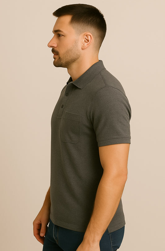Charcoal Grey Essential Polo Shirt