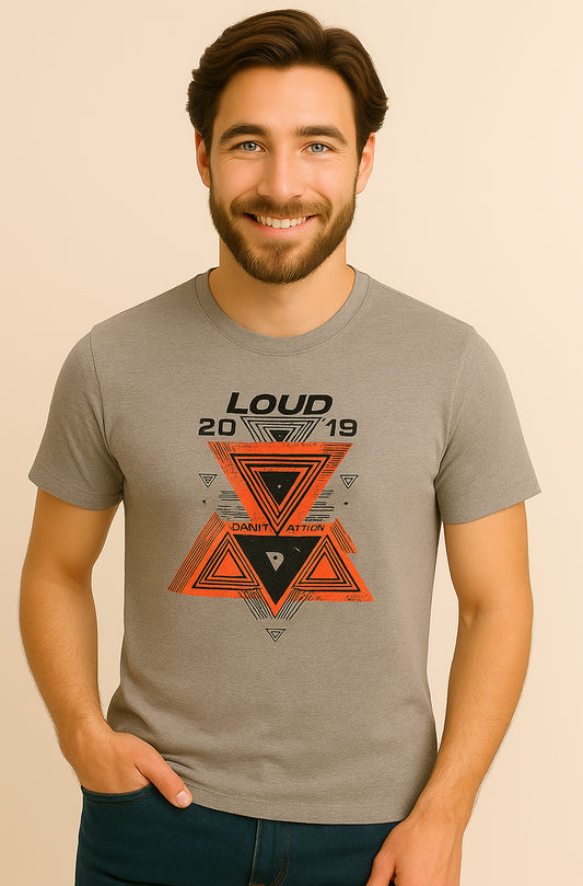 Heather Grey Graphic T-Shirt for Men