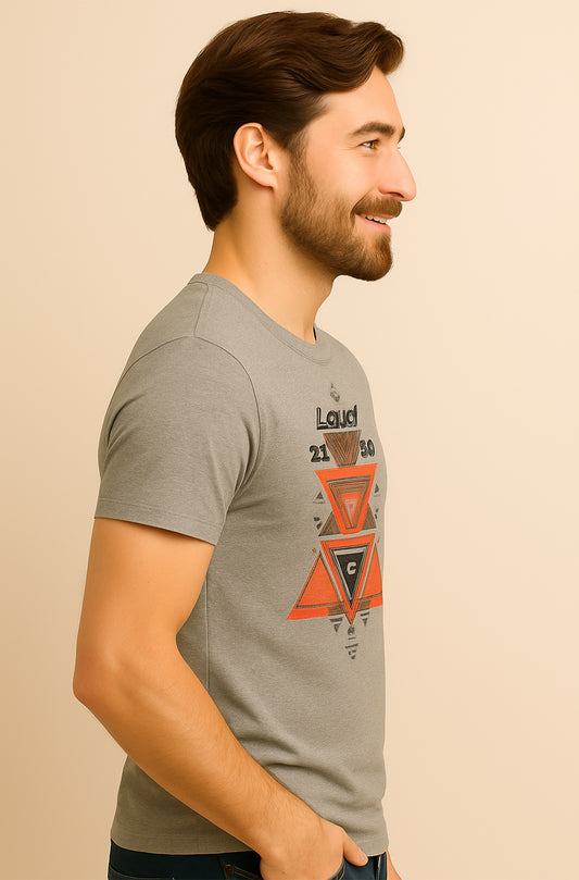 Heather Grey Graphic T-Shirt for Men
