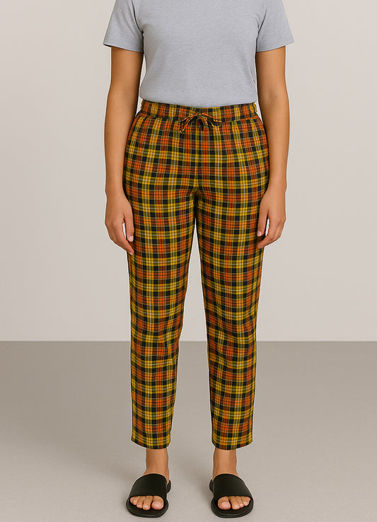 Checkered Cotton Trousers