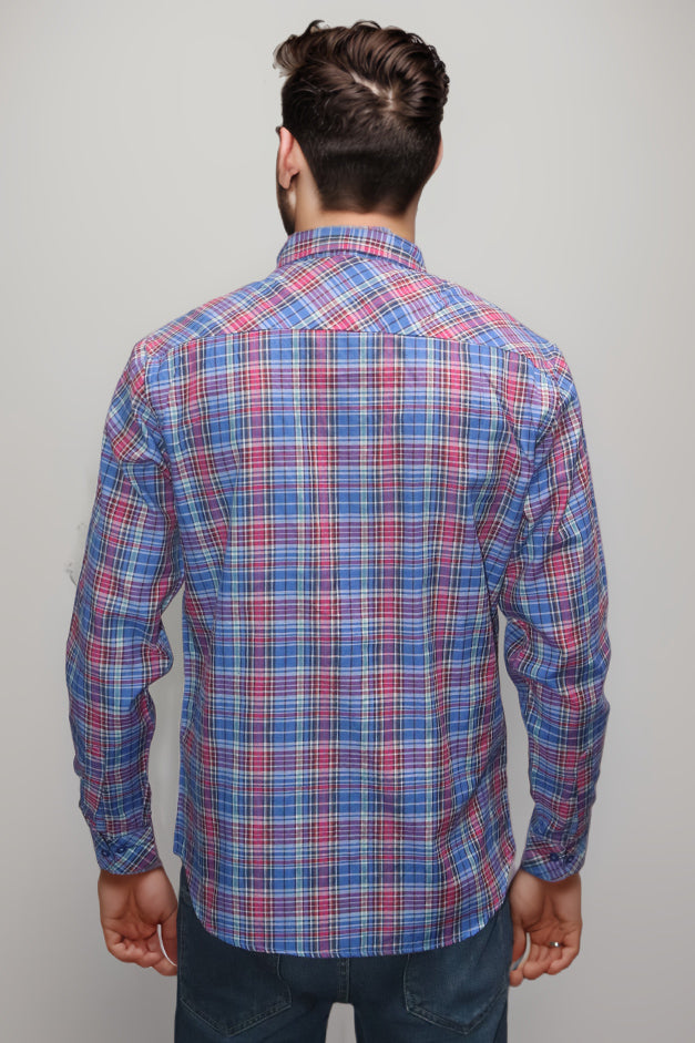 MULTI CHECKED BUTTON DOWN SHIRT