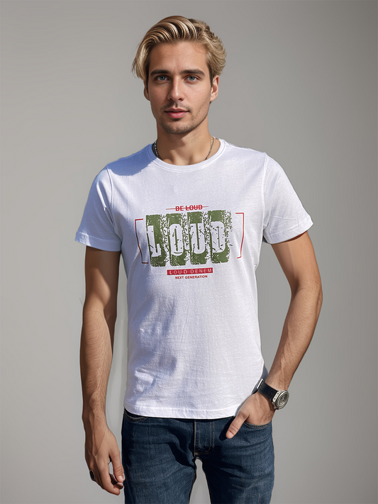 LOUD PRINTED GRAPHIC TEE SHIRT