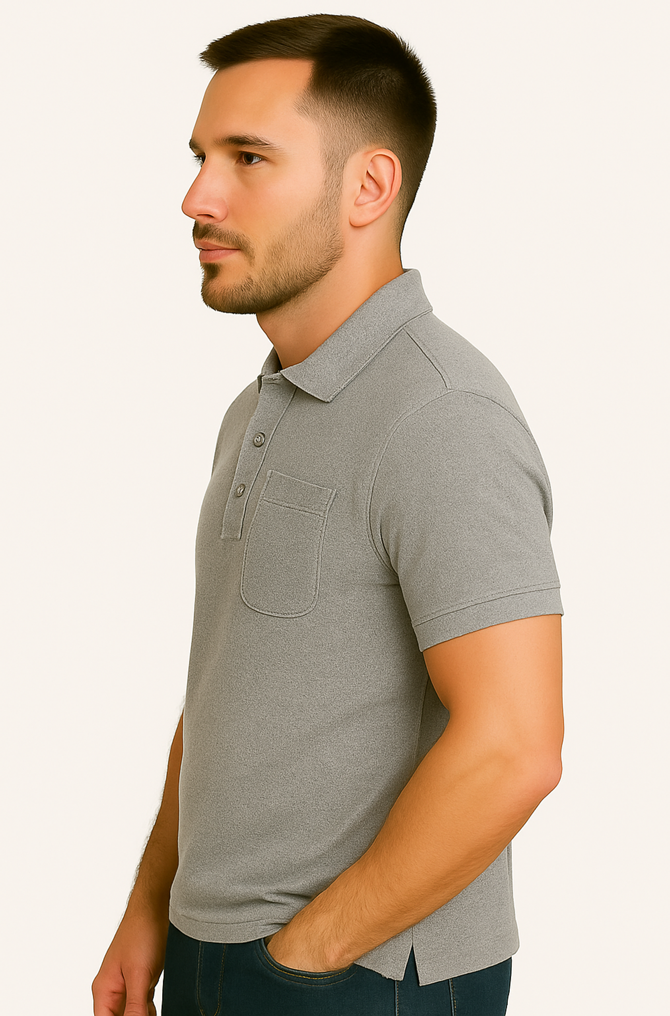 Classic Heather Grey Polo Shirt – Smart Casual Essential