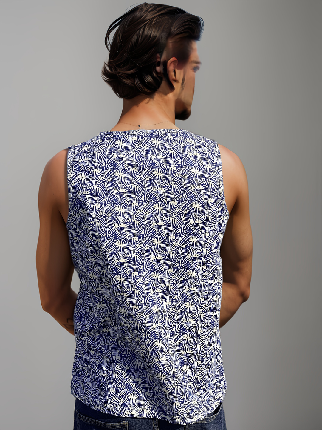 MEN SUMMER VIBES PRINTED TANKTOP