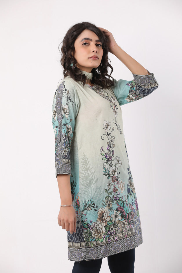 CHOKER NECK PRINTED KURTI