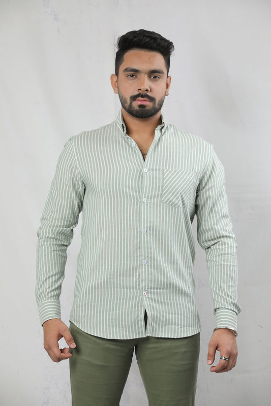 BUTTON DOWN COLLAR STRIPE WITH POCKET