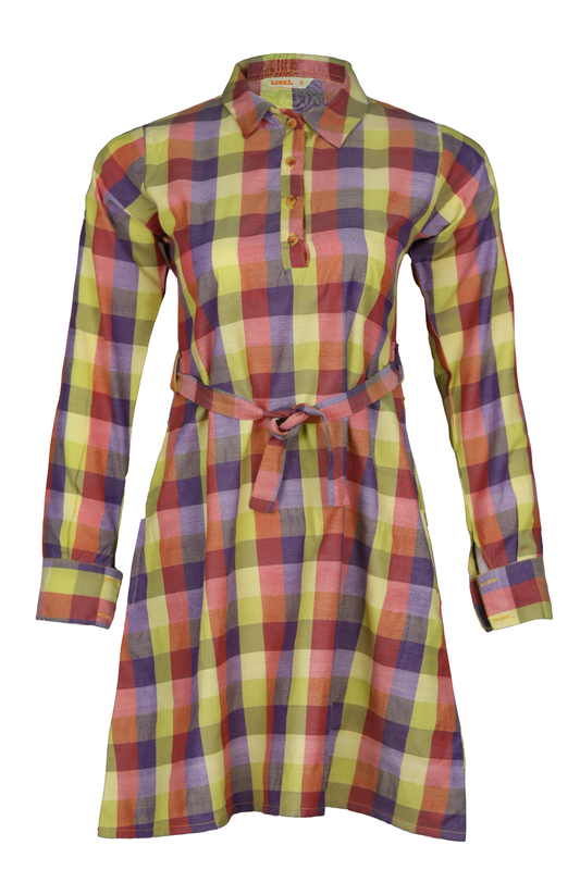 MULTI CHECKED 2 POCKETS LONG SHIRT